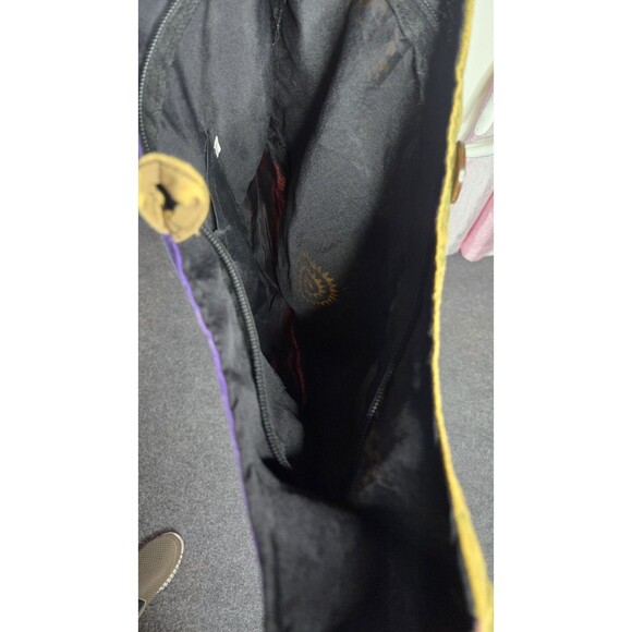 Peace Dove Flower Hippie Bohemian Hobo Green Canvas Purse Made In Nepal 15x15 - Picture 7 of 8